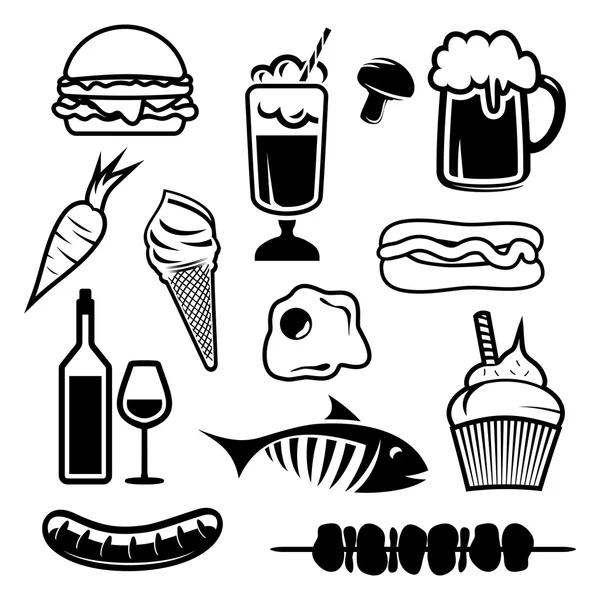 Gıda Icons set — Stok Vektör