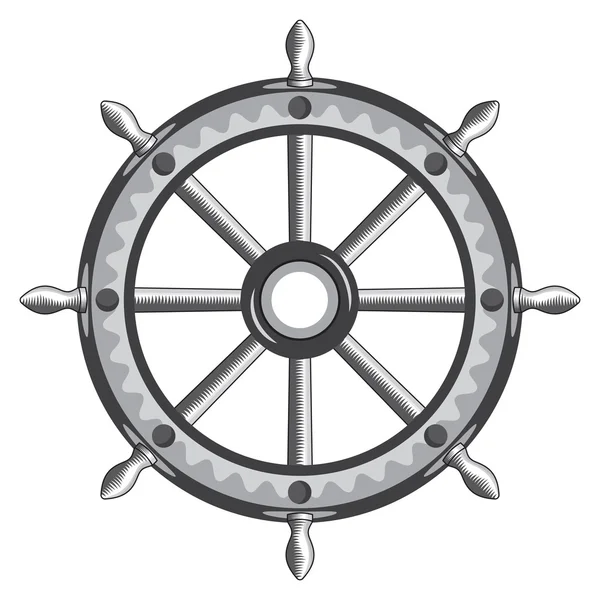 Viejo icono de la rueda del barco — Vector de stock