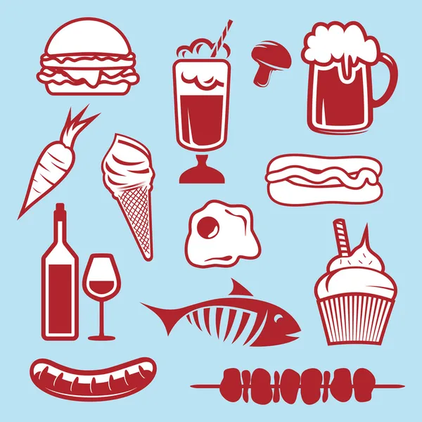 Food set icons — Stock Vector