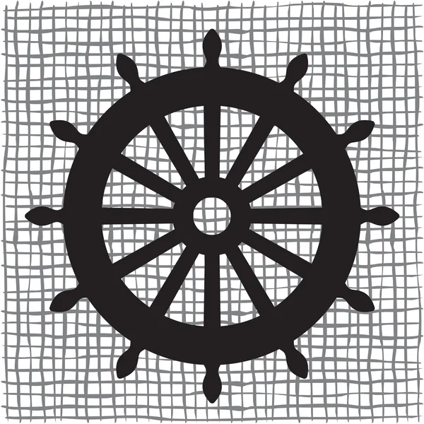 Ícone velho da roda do navio — Vetor de Stock