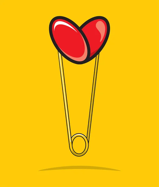 Heart shape paper clip — Stock Vector