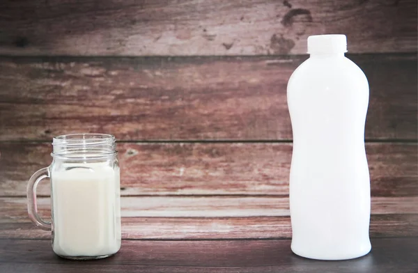 White Milk Drink Glass Mug — Stock Photo, Image