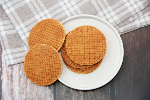 Yuvarlak Kıvrımlı Belçika Waffle Ları — Stok fotoğraf