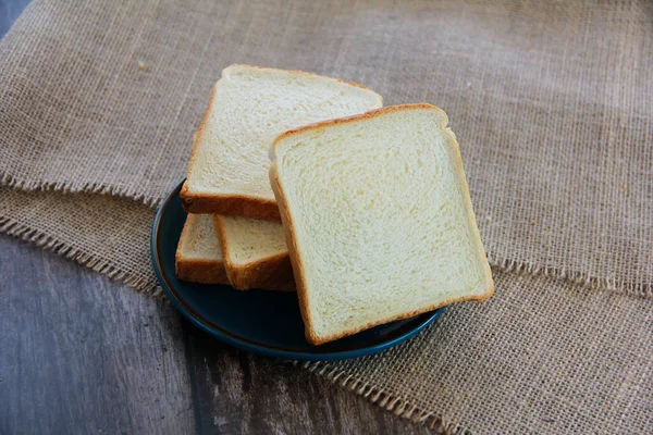 Vierkante Plakken Wit Toast Brood — Stockfoto