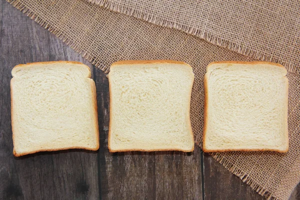 Square Slices White Toast Bread — Stock Photo, Image