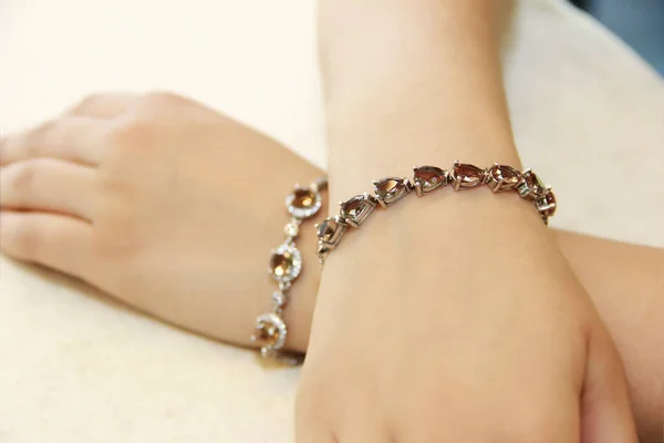 Womens Jewelry Bracelet Gemstones — Stock Photo, Image