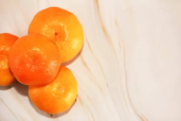 Frische Orange Runde Mandarinenfrüchte — Stockfoto