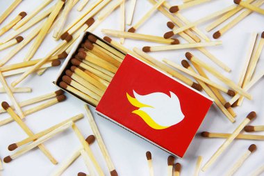 wooden matches in a paper box