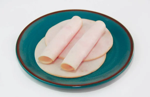 Thin Slices Ham Sausage — Stock Photo, Image