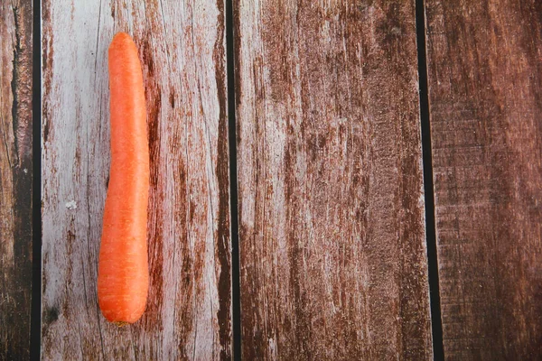 Large Orange Carrot Fruits Wooden Background — Stock Photo, Image
