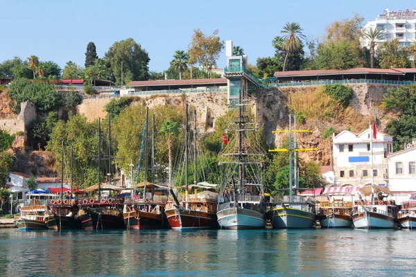 Various Pleasure Boats Yachts Seaport Mediterranean Sea — стоковое фото