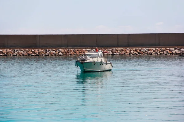 Pleasure Boat Traveling Seaport Mediterranean Sea — стоковое фото