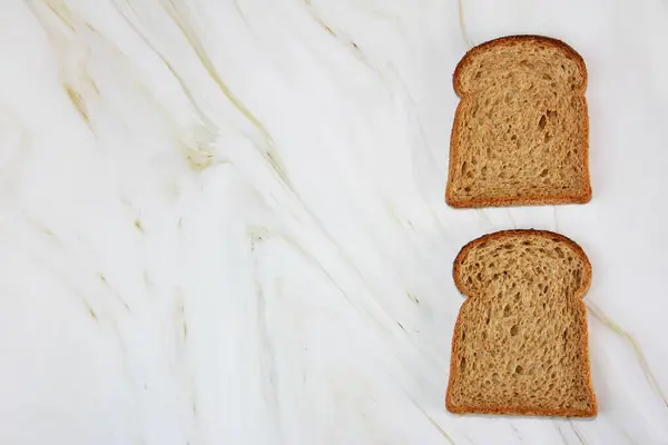 Квадратні Шматочки Житньої Пшениці Дріжджовий Тост Хліб — стокове фото