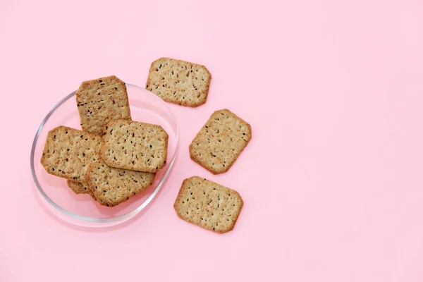 Biscoitos Dieta Quadrados Secos Com Sementes Cominho Preto Quinoa Uma Imagens Royalty-Free