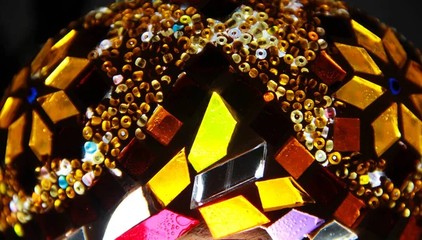 Patrón Geométrico Pequeñas Piezas Mosaico Vidrio Multicolor — Foto de Stock