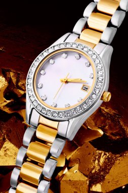 Silver and gold exclusive watch clipart