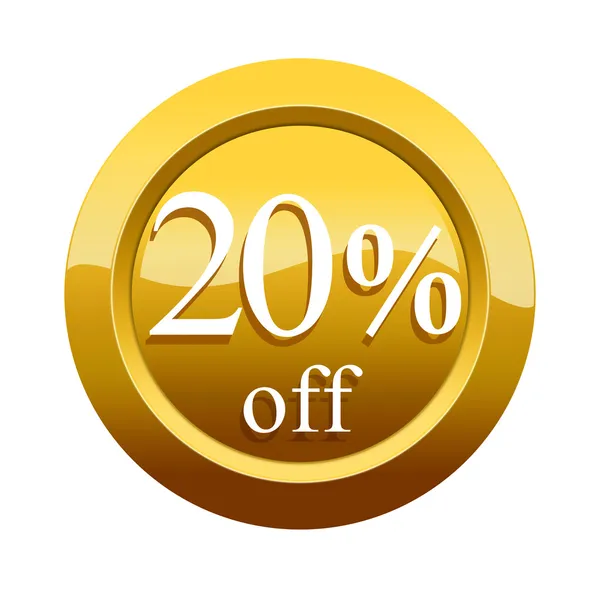 20 percent discount icon — Stock Photo, Image