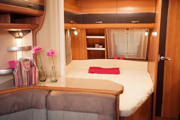 Dormitorio Interior de Mobile Home — Foto de Stock