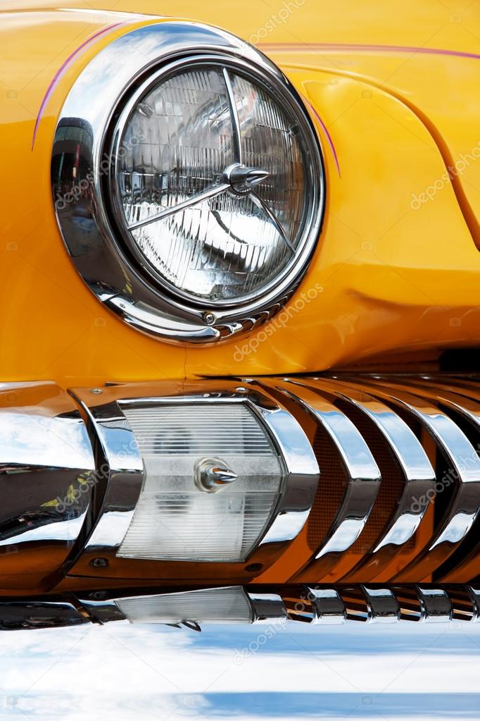 American Vintage Car, Close-up of Front Detail