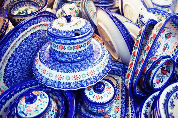 Handmade Traditional Polish Pottery — Stock Photo, Image