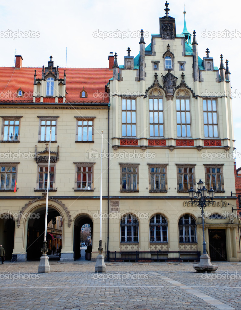Market Square and the Town Hall in Wroclaw, Poland