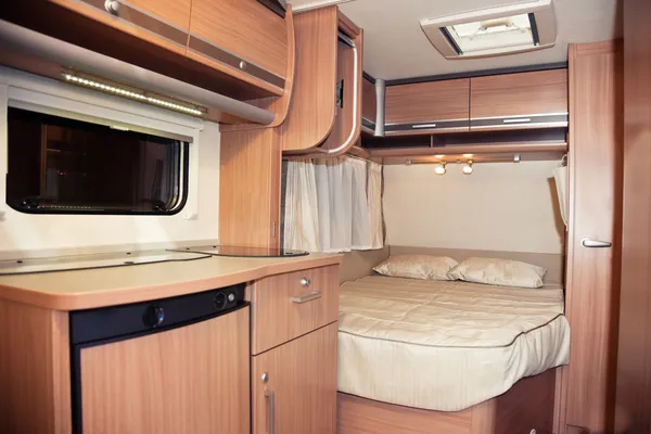 Dormitorio Interior de Mobile Home — Foto de Stock