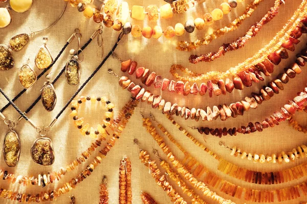 Various Amber Necklaces — Stock Photo, Image