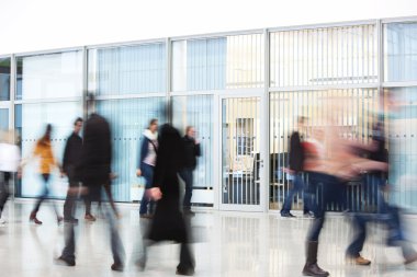 Koridordan, Hareket Bulanıklığı acele ofis çalışanı