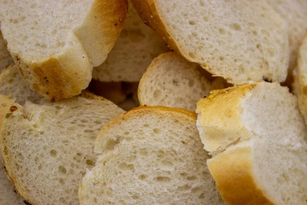 Background Sliced Wheat Bread Pieces — Fotografia de Stock