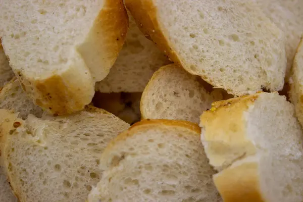 Background Sliced Wheat Bread Pieces — Fotografia de Stock