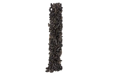 Latin alfabesinin harfleri ayçiçeği tohumlarıyla dizilmiştir. Mektup I