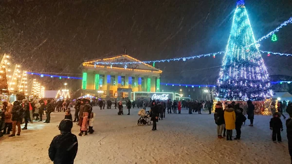 Ternopil Ukrajina Ledna 2019 Slavnost Vánoc Nového Roku Ulicích Města — Stock fotografie