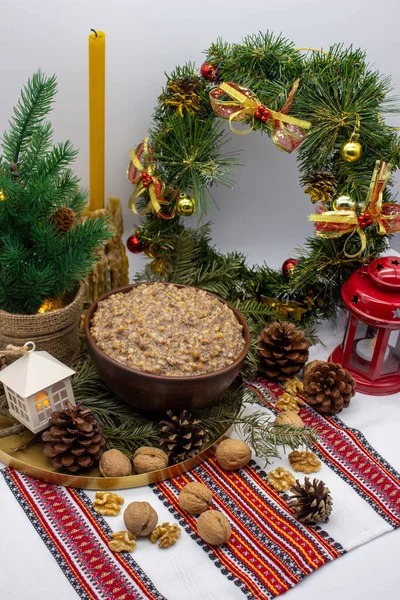 Traditional Ukrainian Christmas Dish Kutia Main Ingredient Wheat — Stock Photo, Image