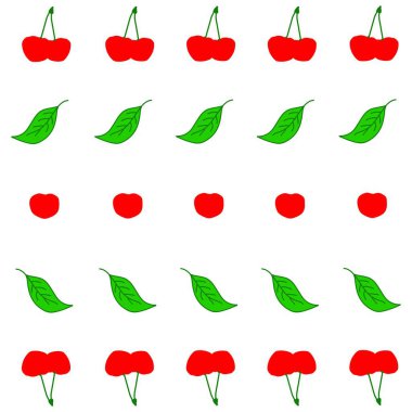 Yazdırmak için olgun kiraz çileği deseni