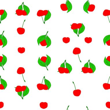 Yazdırmak için olgun kiraz çileği deseni