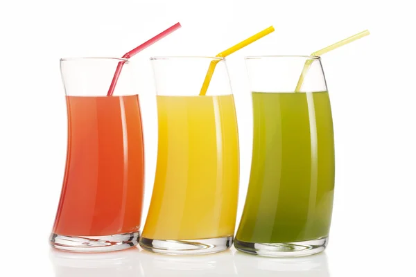 Tres vasos de jugo — Foto de Stock