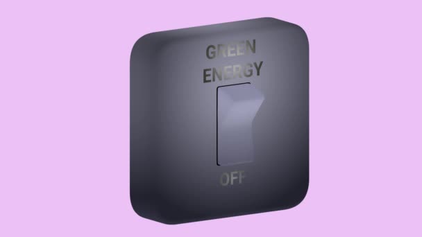 Schakelen Met Groene Stroom Indicator Bestaande Uit Woorden Groene Energie — Stockvideo