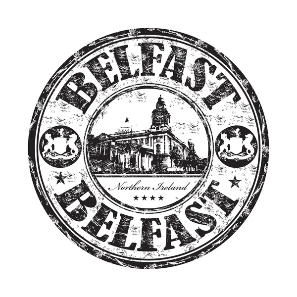 Belfast grunge timbro di gomma — Vettoriale Stock