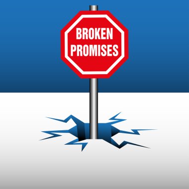Broken promises plate clipart