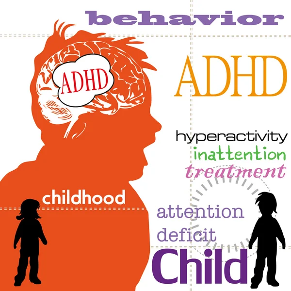 주의력 결핍 과잉 행동 장애 — 스톡 벡터