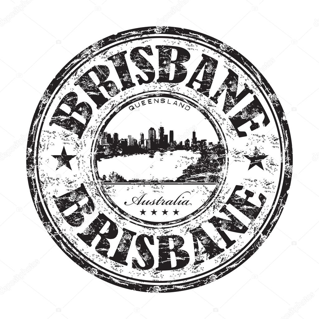 Brisbane grunge rubber stamp