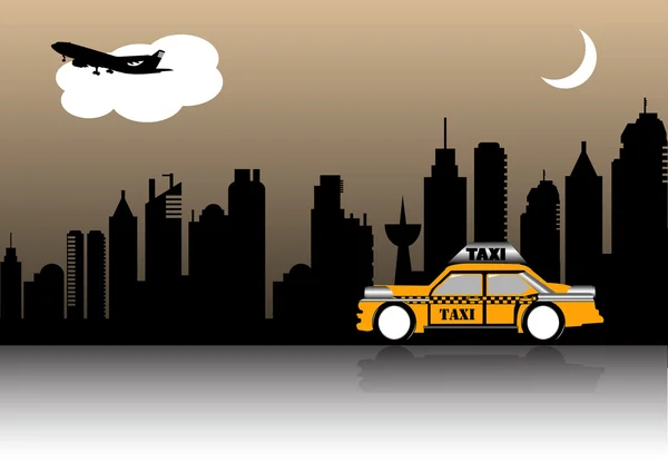 Taxi journey — Stock Vector