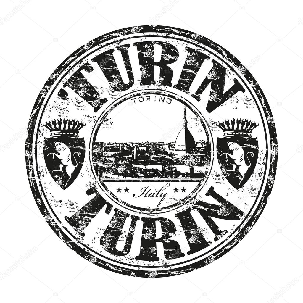 Turin grunge rubber stamp