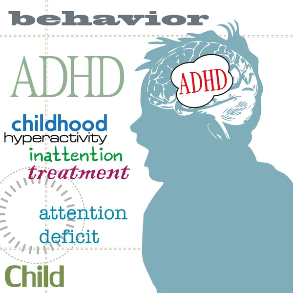 주의력 결핍 과잉 행동 장애 — 스톡 벡터