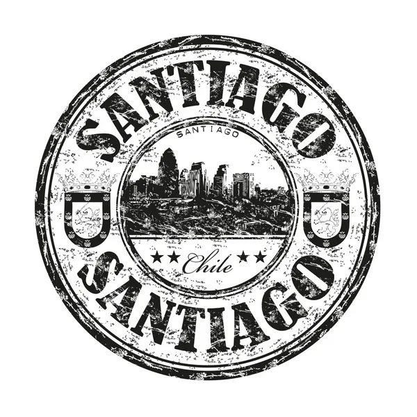 Santiago grunge rubber stamp — Stock Vector