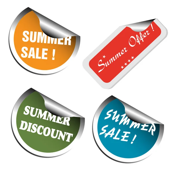 Zomer verkoop stickers — Stockvector