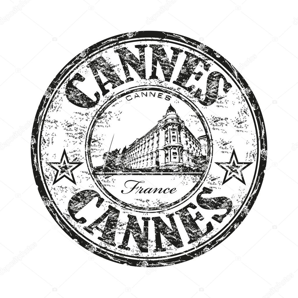 Cannes grunge rubber stamp