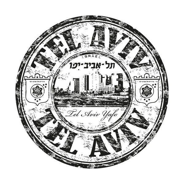 Tel aviv grunge Rubberstempel — Stockvector