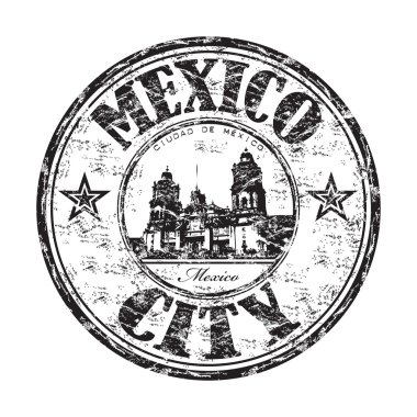 Mexico City grunge rubber stamp clipart
