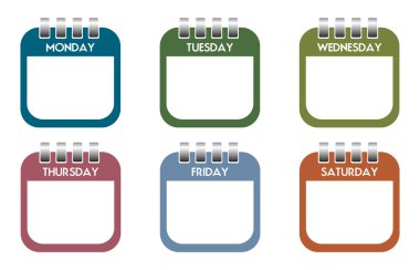 Week days calendar sheets
